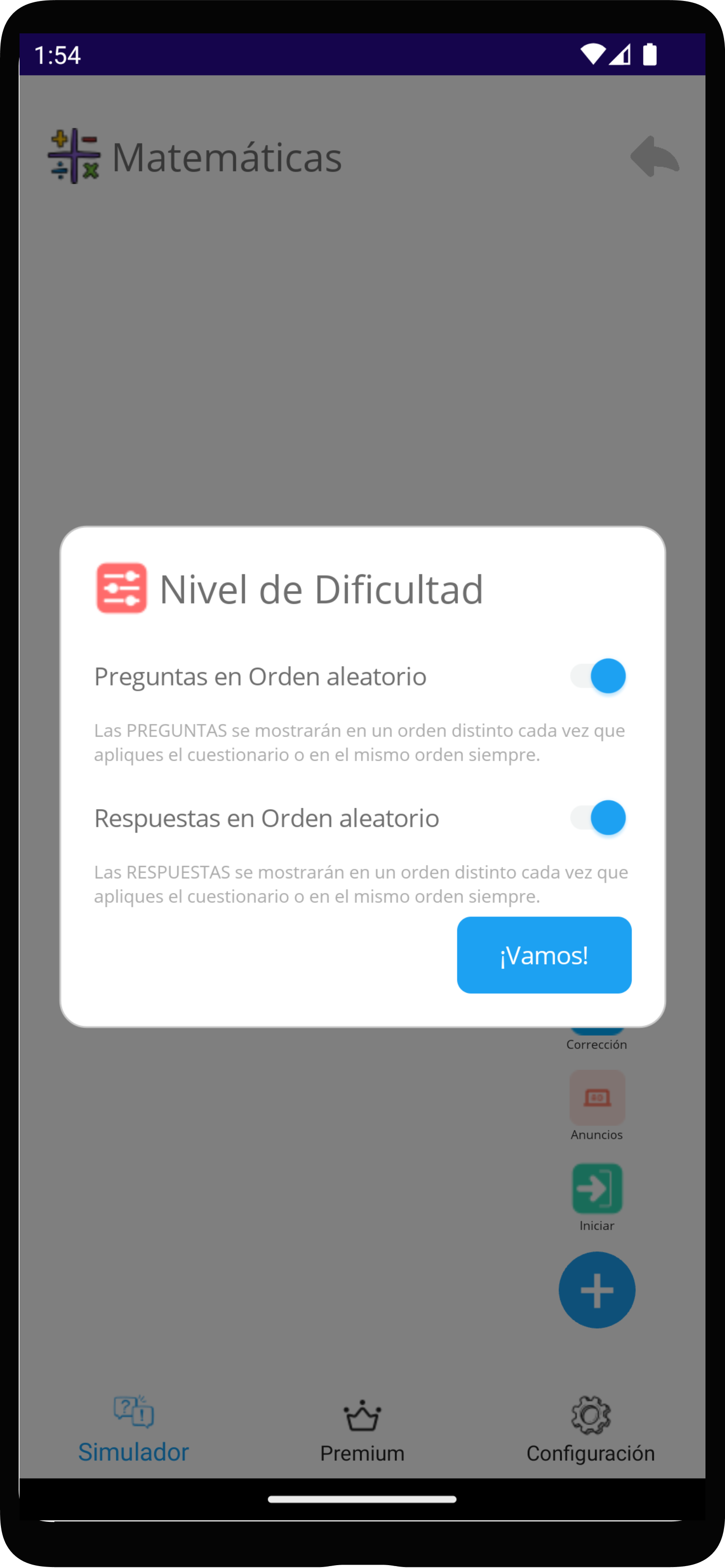 Nivel de dificultad